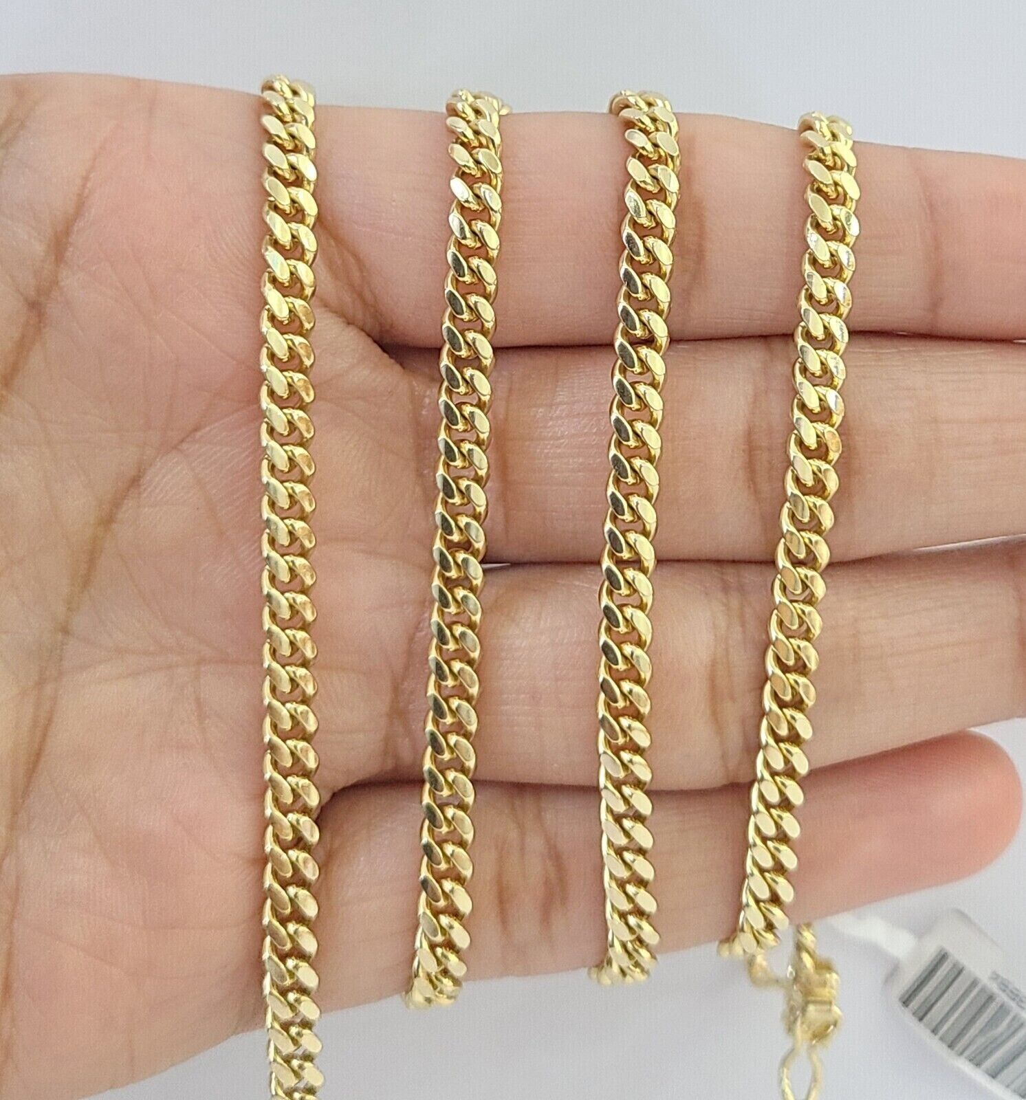 Solid 14k yellow Gold Miami Cuban link chain 24 Inch 4mm Necklace STRONG Links - GoldenlinQ