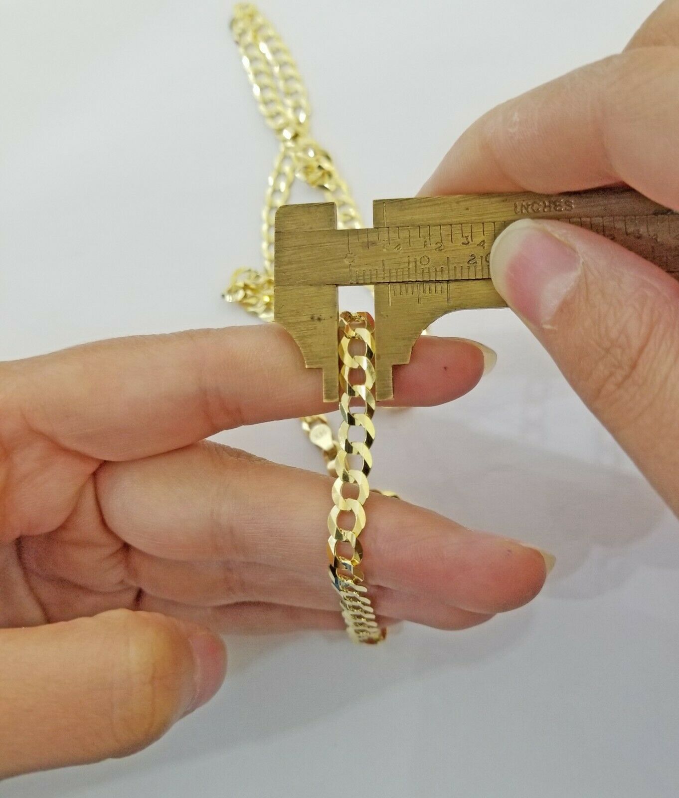 Solid 14K Yellow Gold Necklace Bracelet 3mm - 10mm Curb Chain Cuban Link 7" - 30" - GoldenlinQ