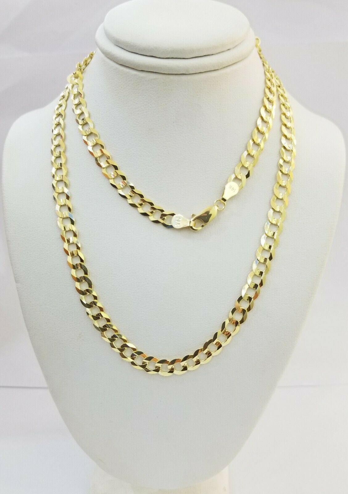 Solid 14K Yellow Gold Necklace Bracelet 3mm - 10mm Curb Chain Cuban Link 7" - 30" - GoldenlinQ