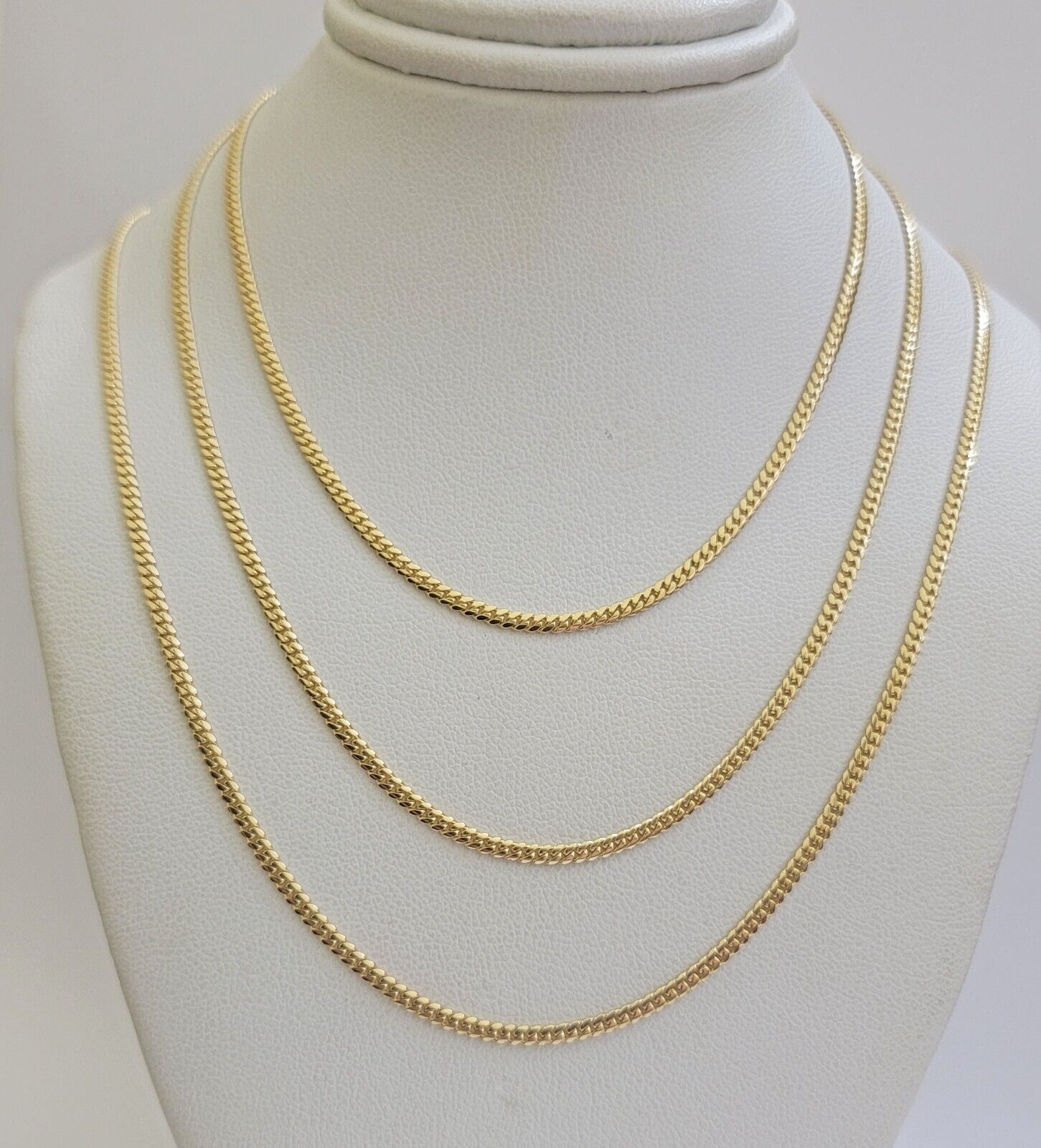 Solid 18k Gold Necklace Chain Miami Cuban Link 2.5mm 20 Inch Real 18kt Men Women
