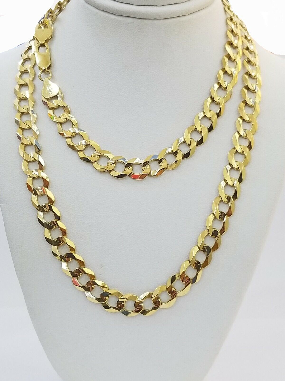 Solid 9mm 14k Gold Cuban curb Link chain Necklace 20 22 24 26 28 30 Inch Real