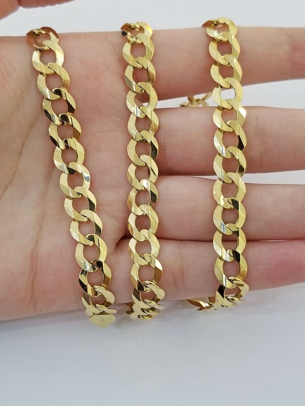Solid 9mm 14k Gold Cuban curb Link chain Necklace 22 Inch Real 14kt Yellow Gold - GoldenlinQ