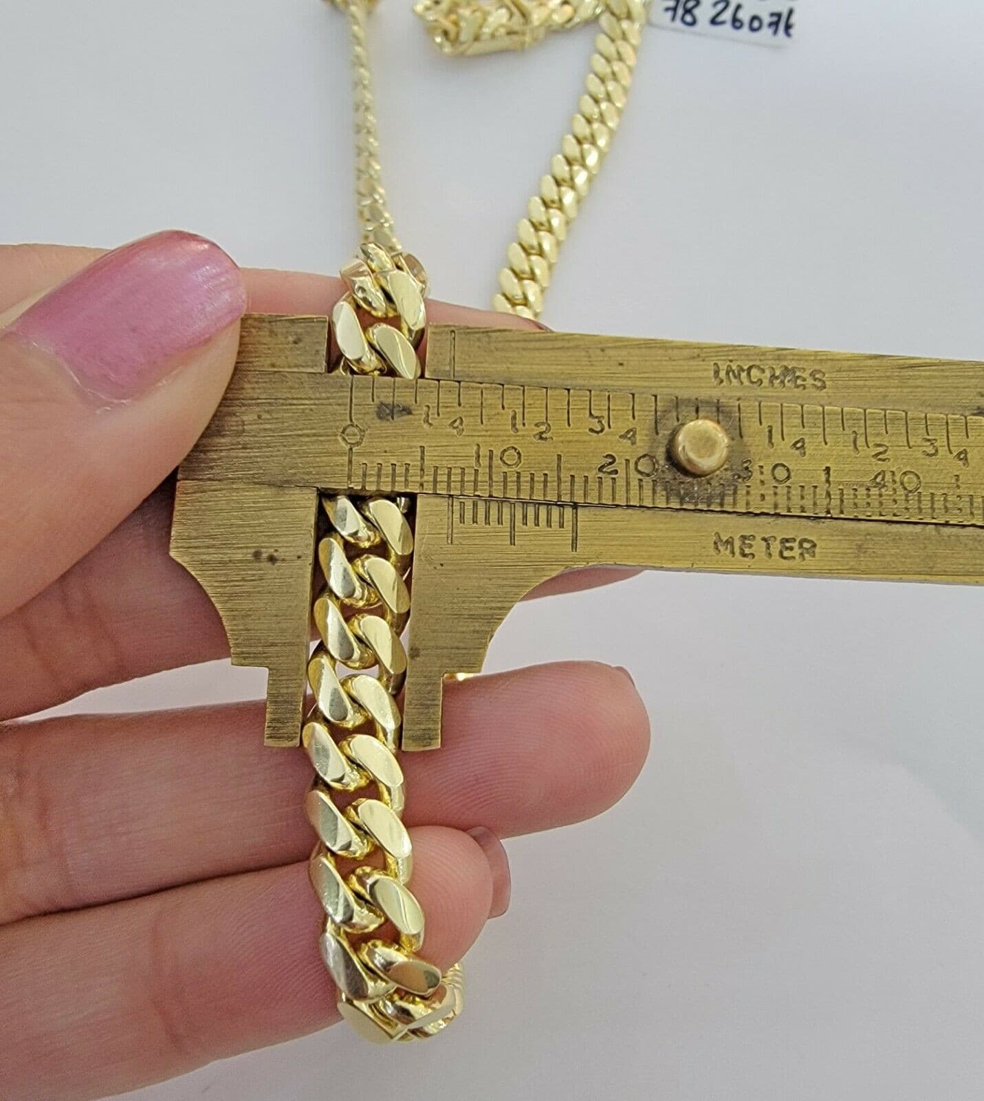Solid Cuban Link Necklace 20" 7mm 10k Yellow Gold Chain Box Lock, Real 10k,SHORT - GoldenlinQ
