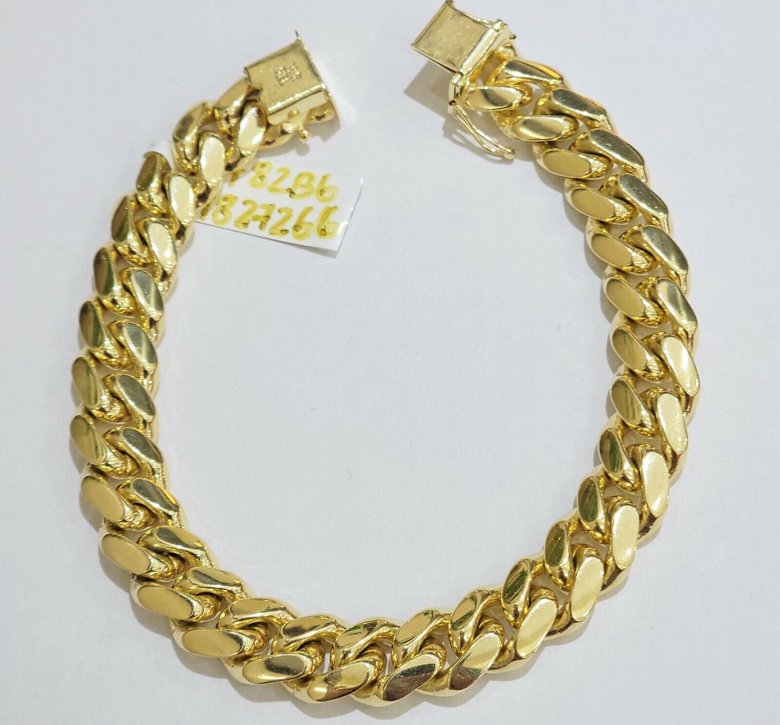 Solid Gold Cuban Link Bracelet 10mm 8" 10k Yellow Gold Miami Cuban Box Lock REAL - GoldenlinQ