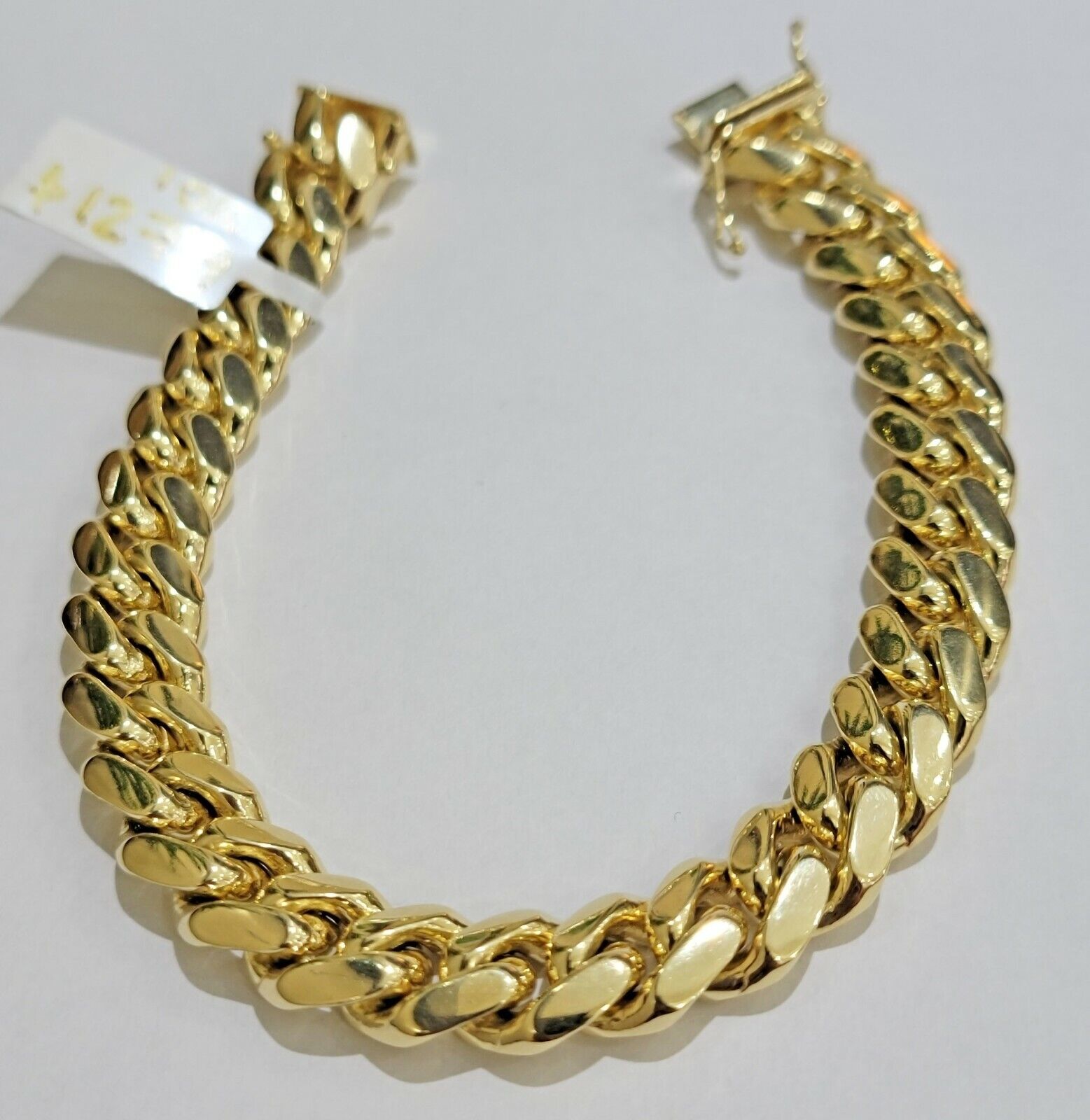 Solid Gold Cuban Link Bracelet 10mm 8.5" 10k Yellow Gold Miami Cuban Box Lc REAL - GoldenlinQ
