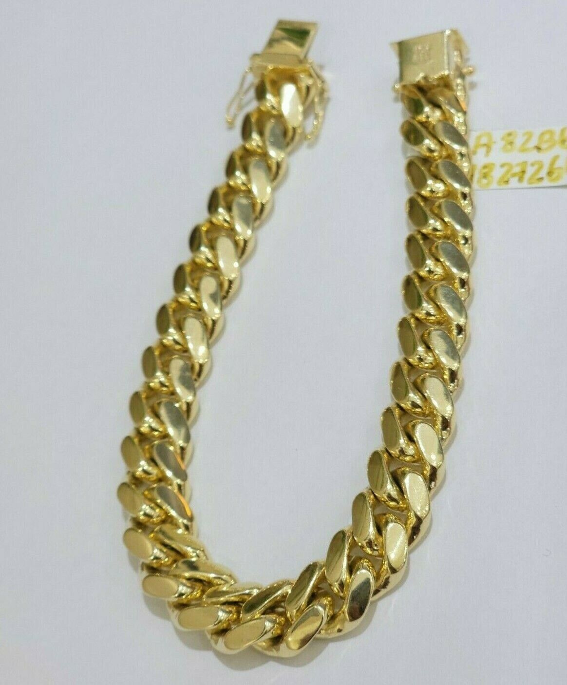 Solid Gold Cuban Link Bracelet 10mm 8.5" 10k Yellow Gold Miami Cuban Box Lc REAL - GoldenlinQ
