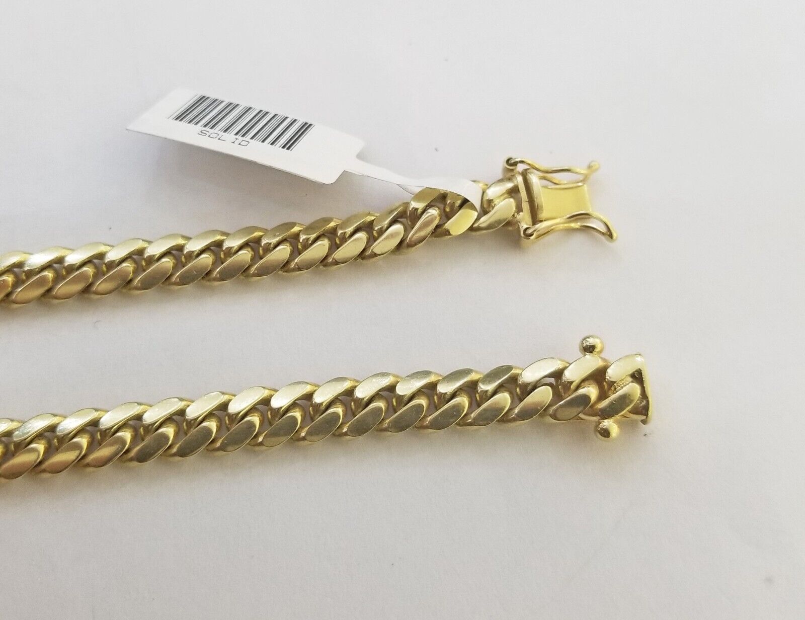 Solid Real 10k Gold Chain Miami Cuban Link 6mm Box Lock 22" Yellow Gold Necklace - GoldenlinQ
