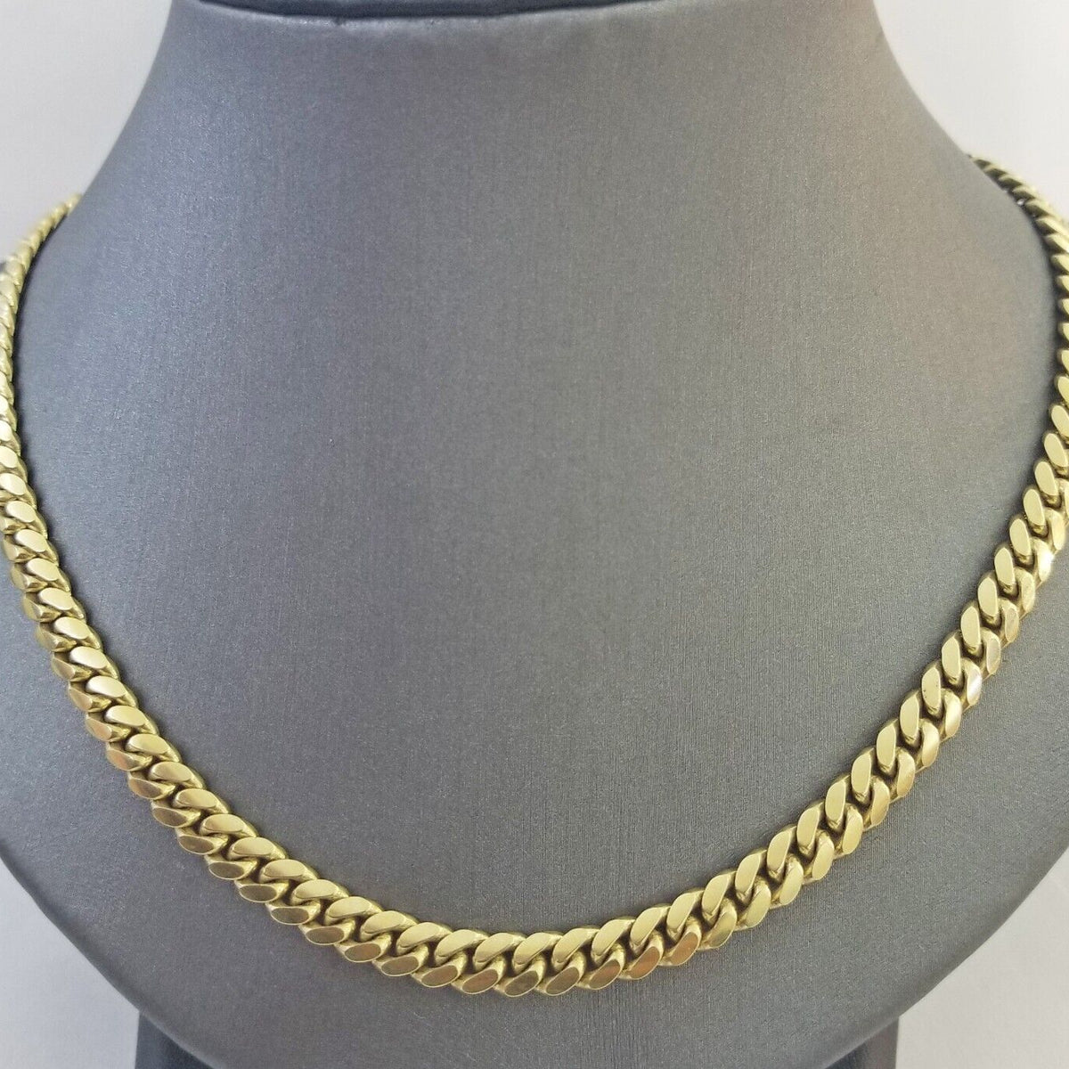 Solid Real 10k Gold Chain Miami Cuban Link 6mm Box Lock 22