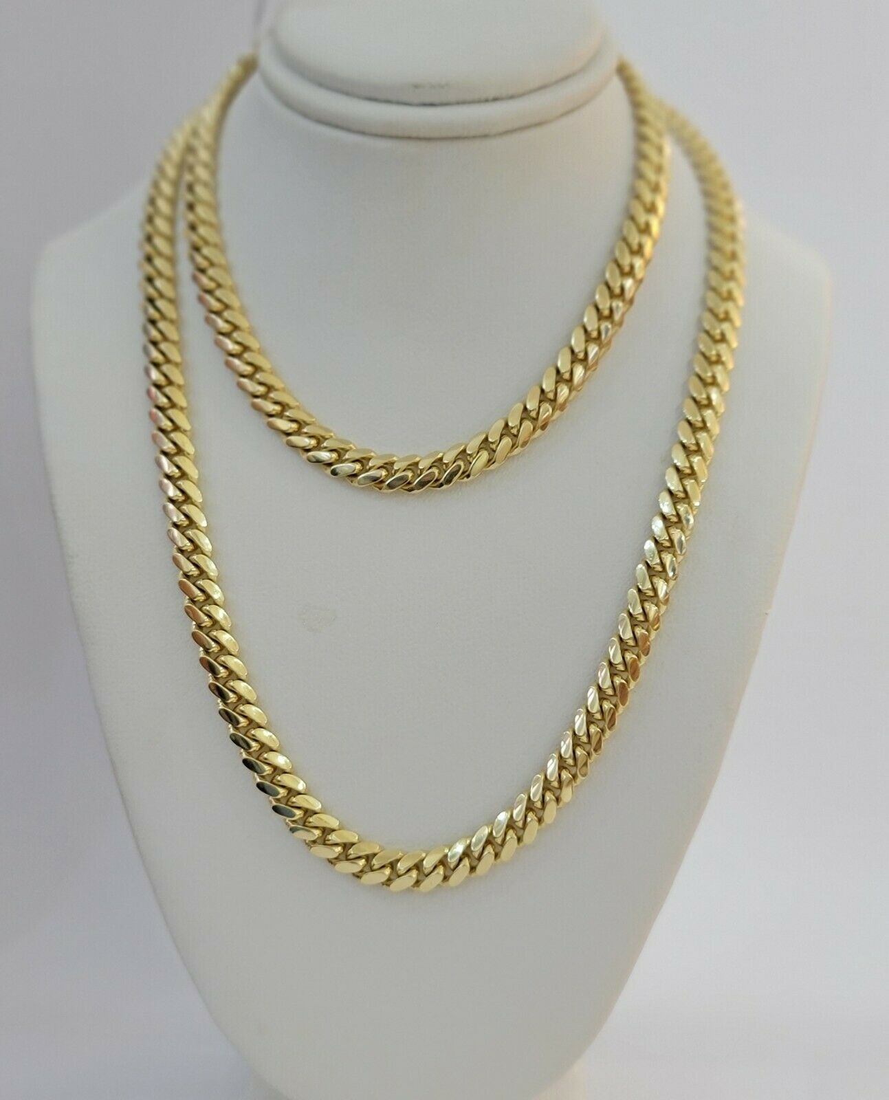 Solid REAL 10k Gold Miami Cuban Link Chain 24" 6mm Men Necklace 10kt Yellow Gold - GoldenlinQ