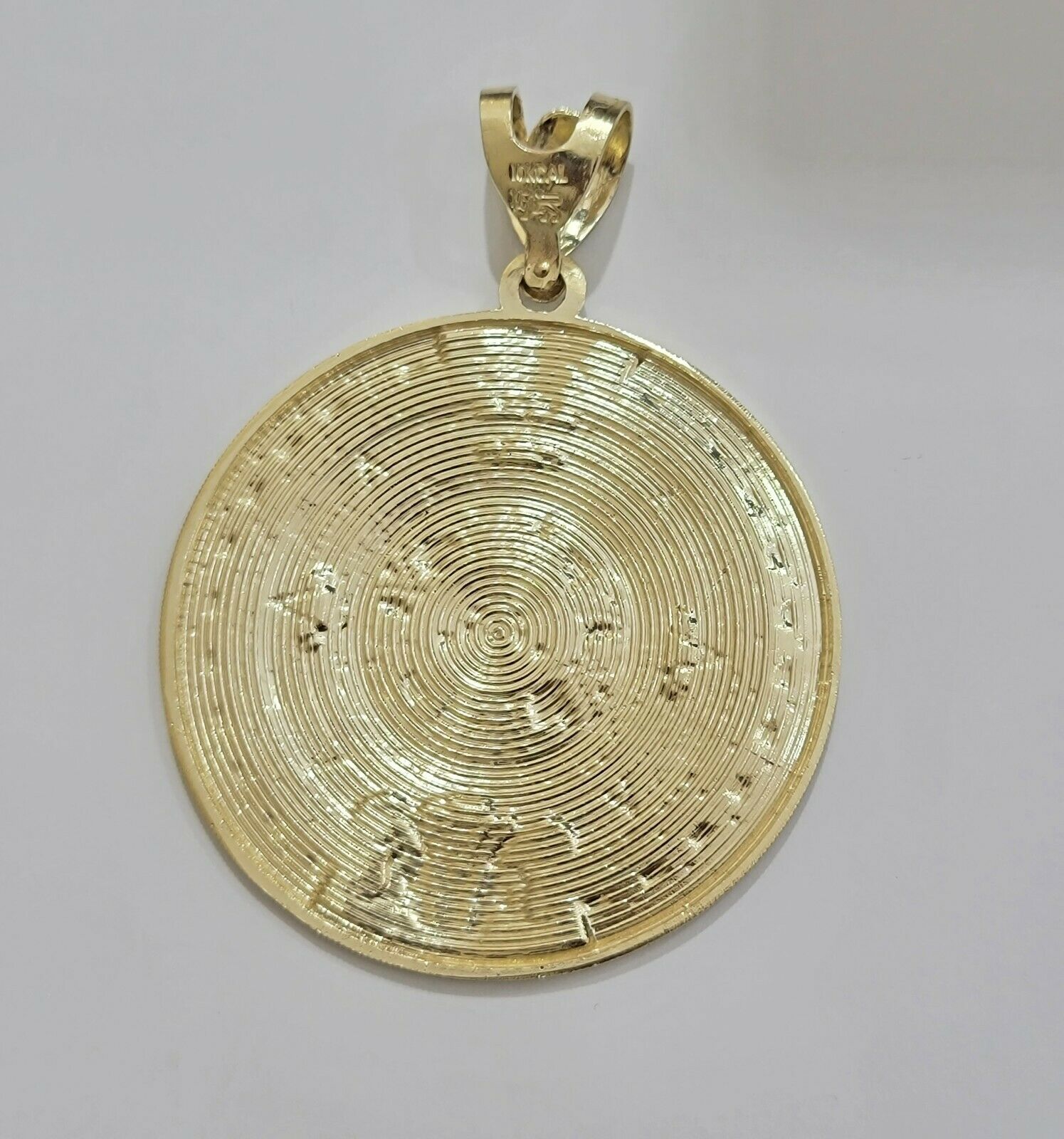 SOLID Real 10kt Yellow Gold Pendant Aztec Mayan Calendar 3" Men Charm 41 - 44 Gram - GoldenlinQ
