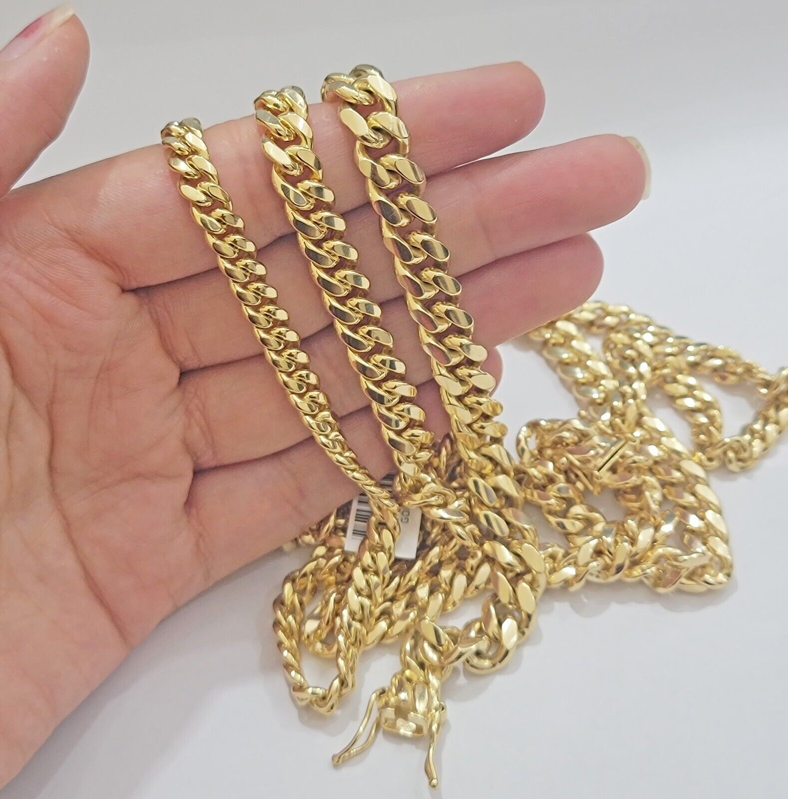 Solid Real 14k Gold Miami Cuban Link Chain Necklace 6mm 7mm 8mm 20" - 28" 14kt Men - GoldenlinQ