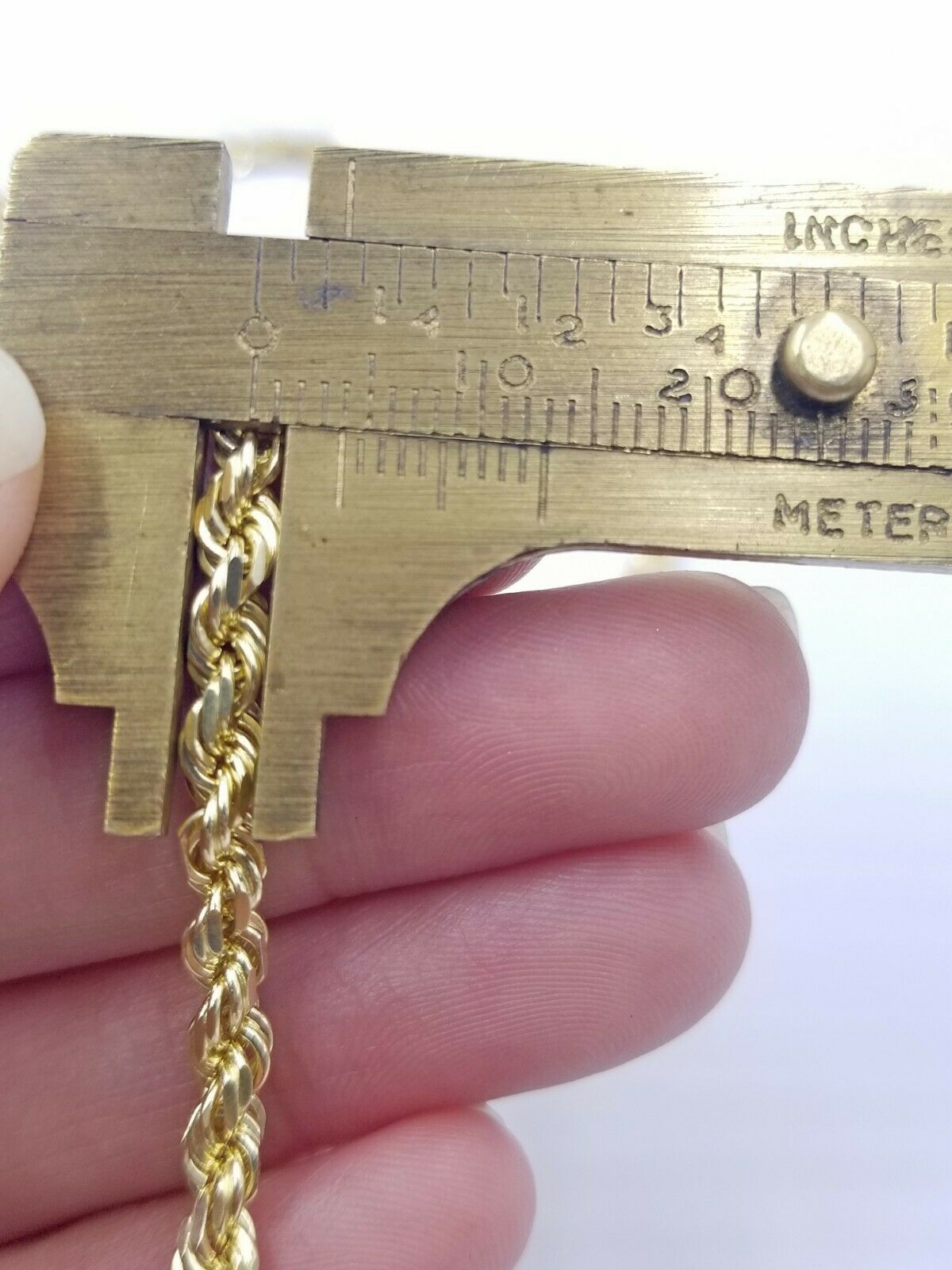 Solid REAL10k Gold Rope Chain 4mm 18" - 30" Necklace 10kt Yellow Gold Diamond Cut - GoldenlinQ